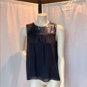 Theory Piedmont Silk and Sequins Sleeveless Top